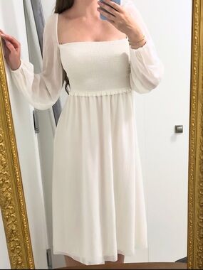 aritzia❣️wilfred tempest midi dress white